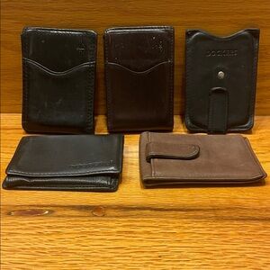 Dockers & Eddie Bauer Leather Card Wallets in Black and Brown